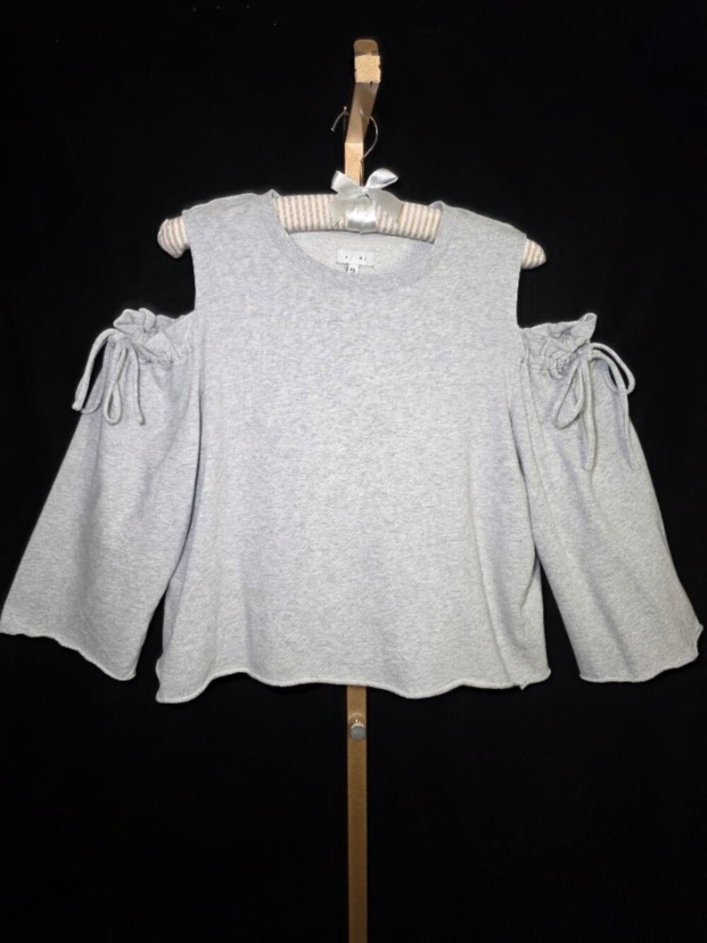 K/Lab French Terry Cold Shoulder Sweatshirt in Gray XL